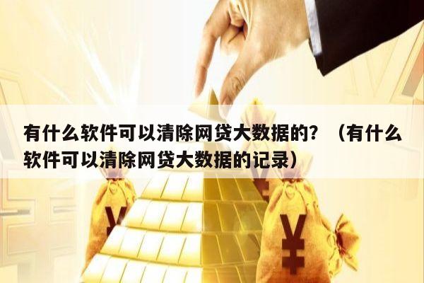 有什么软件可以清除网贷大数据的？（有什么软件可以清除网贷大数据的记录）